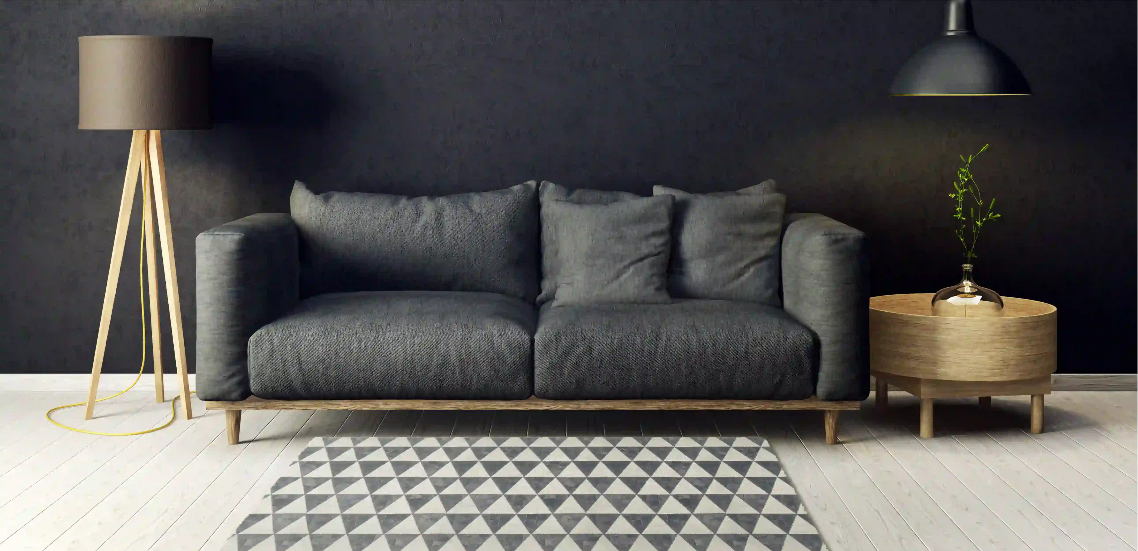 Modern style couch in living room
