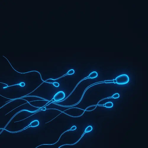 The image shows sperm with multiple shapes that can be measured with a CryoChoice Sperm Analysis